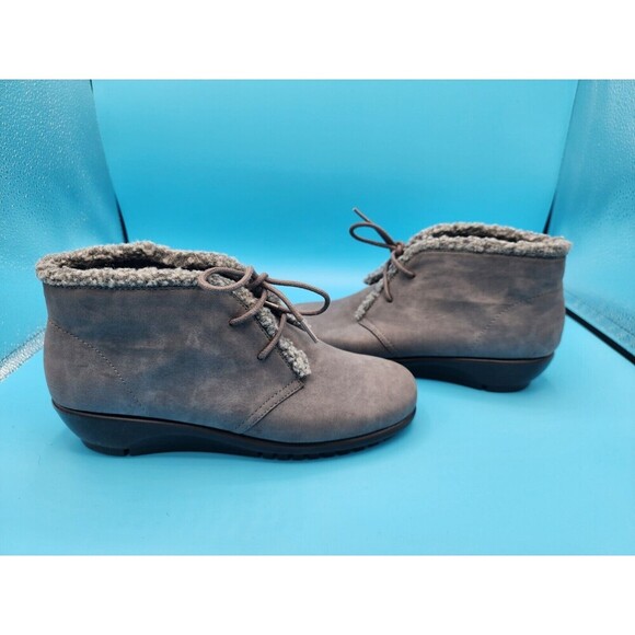 A2 by Aerosoles Women's Grey Lace Up Ankle Boot Bootie "Calendar" Size 5 - Picture 1 of 7